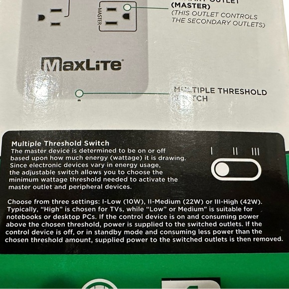 Max Lite Energy Saving Power Strip - White - Picture 5 of 6